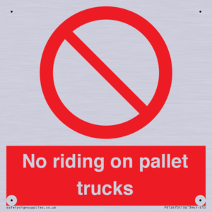 PV12470: No riding on pallet trucks