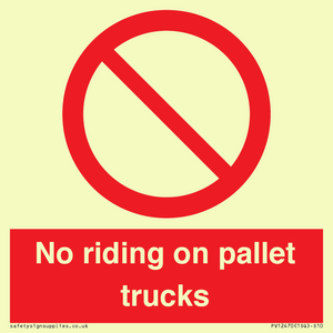 PV12470: No riding on pallet trucks