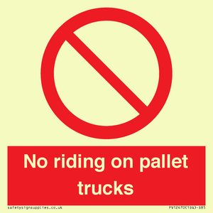 PV12470: No riding on pallet trucks