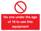 PV12713: No one under the age of 18 to use this equipment