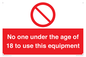 PV12713: No one under the age of 18 to use this equipment
