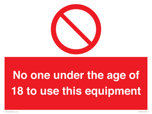 PV12713: No one under the age of 18 to use this equipment