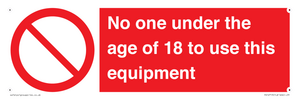 PV12713: No one under the age of 18 to use this equipment