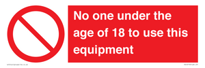PV12713: No one under the age of 18 to use this equipment