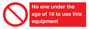 PV12713: No one under the age of 18 to use this equipment