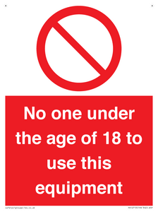 PV12713: No one under the age of 18 to use this equipment