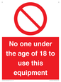 PV12713: No one under the age of 18 to use this equipment