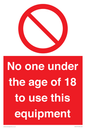 PV12713: No one under the age of 18 to use this equipment