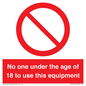 PV12713: No one under the age of 18 to use this equipment