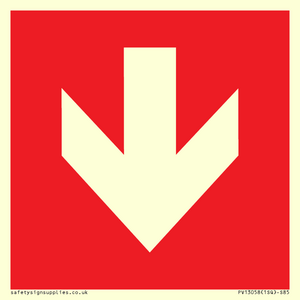 PV13058: Down arrow (white on red background)