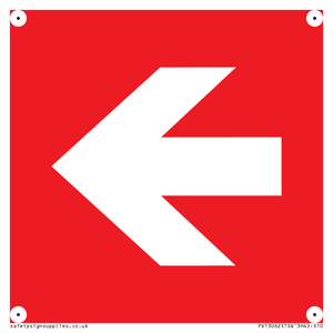 PV13062: Left arrow (white on red background)