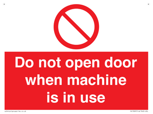 PV13097: Do not open door when machine in use
