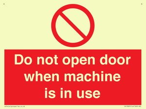 PV13097: Do not open door when machine in use