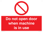 PV13097: Do not open door when machine in use