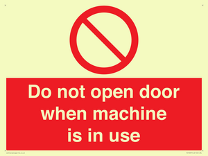 PV13097: Do not open door when machine in use