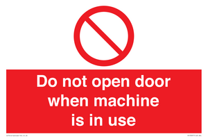PV13097: Do not open door when machine in use
