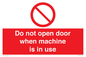 PV13097: Do not open door when machine in use