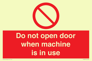 PV13097: Do not open door when machine in use