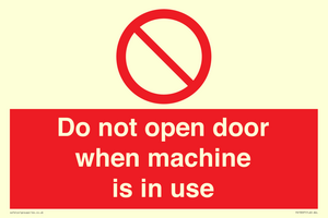 PV13097: Do not open door when machine in use
