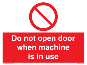 PV13097: Do not open door when machine in use