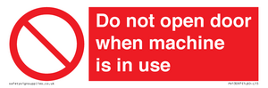 PV13097: Do not open door when machine in use