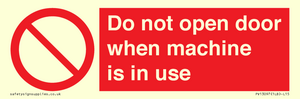 PV13097: Do not open door when machine in use
