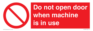 PV13097: Do not open door when machine in use
