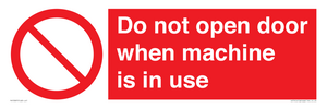 PV13097: Do not open door when machine in use