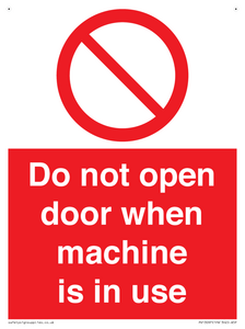 PV13097: Do not open door when machine in use