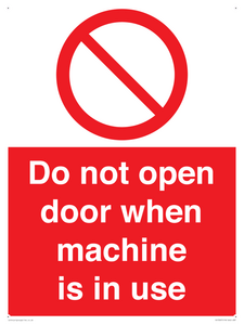 PV13097: Do not open door when machine in use