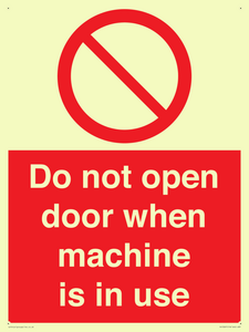 PV13097: Do not open door when machine in use
