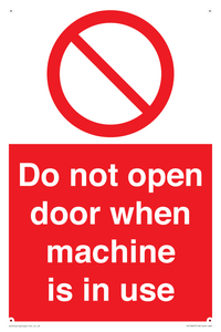 PV13097: Do not open door when machine in use
