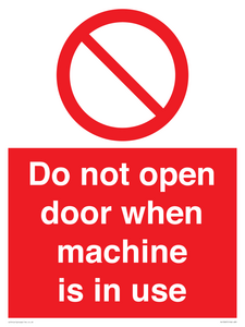 PV13097: Do not open door when machine in use