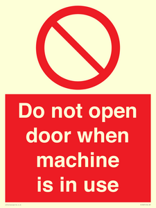 PV13097: Do not open door when machine in use