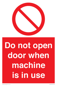 PV13097: Do not open door when machine in use