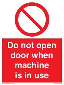 PV13097: Do not open door when machine in use