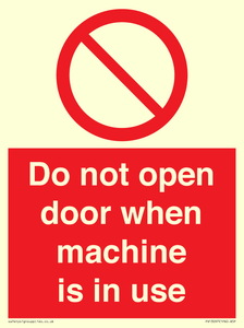 PV13097: Do not open door when machine in use