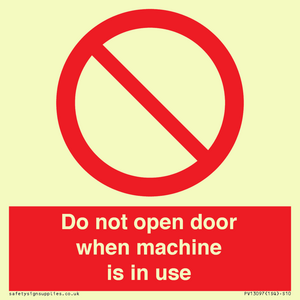 PV13097: Do not open door when machine in use