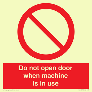 PV13097: Do not open door when machine in use