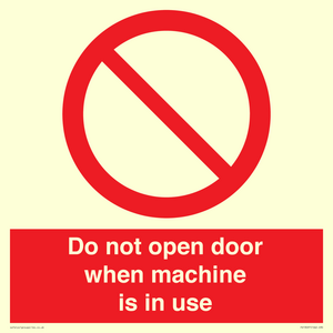 PV13097: Do not open door when machine in use