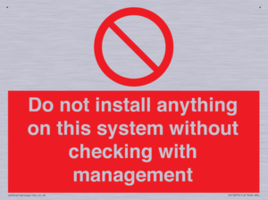 PV13279: Do not install anything on this system without checking with management