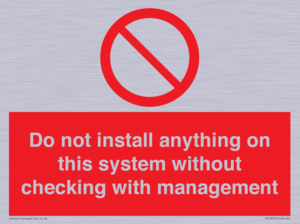 PV13279: Do not install anything on this system without checking with management