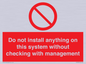 PV13279: Do not install anything on this system without checking with management