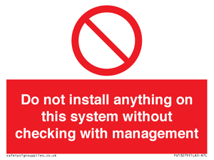 PV13279: Do not install anything on this system without checking with management