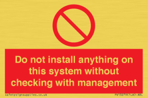 PV13279: Do not install anything on this system without checking with management