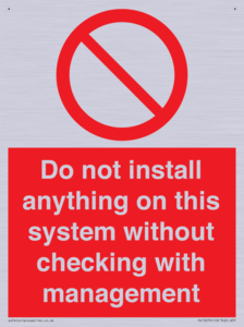 PV13279: Do not install anything on this system without checking with management