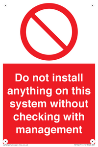 PV13279: Do not install anything on this system without checking with management