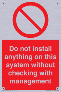 PV13279: Do not install anything on this system without checking with management