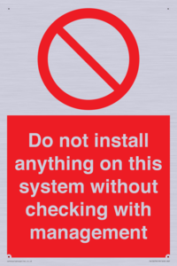 PV13279: Do not install anything on this system without checking with management