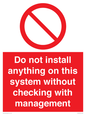 PV13279: Do not install anything on this system without checking with management